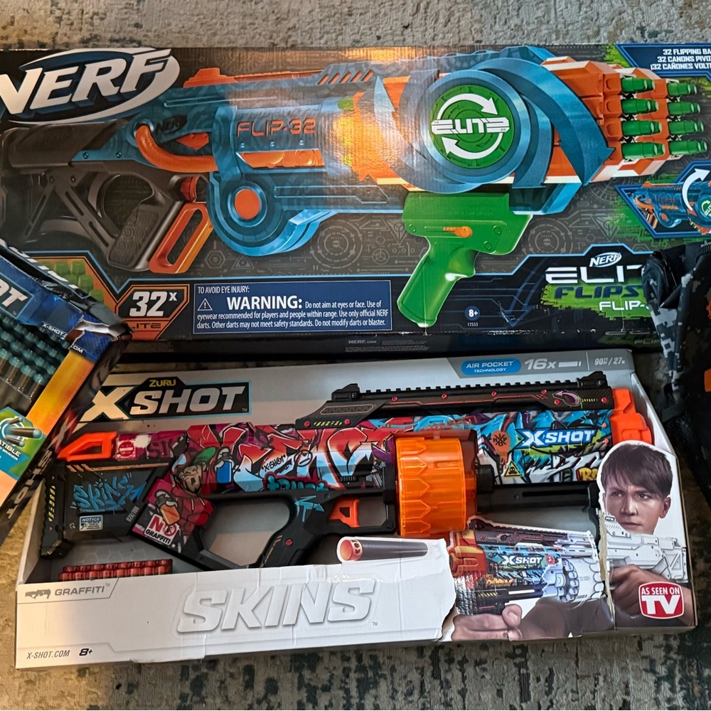 Nerf Elite Flip 32 Blaster - Blue, Orange, and Green